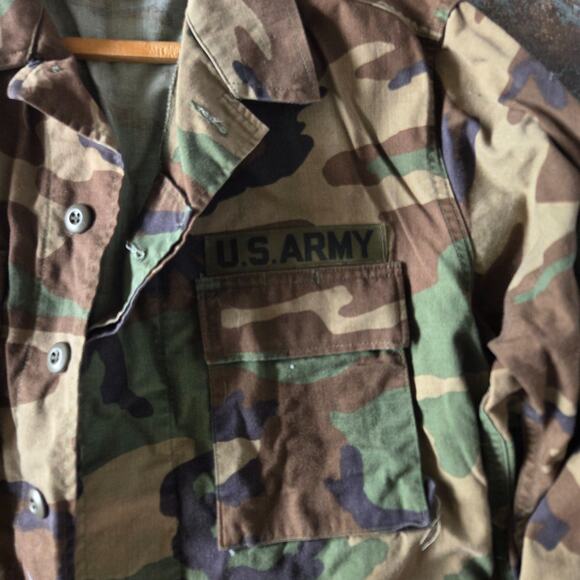 Vintage US Army Jacket Size S Short Camo Woodland Combat BDU 80s 90s - Picture 5 of 8